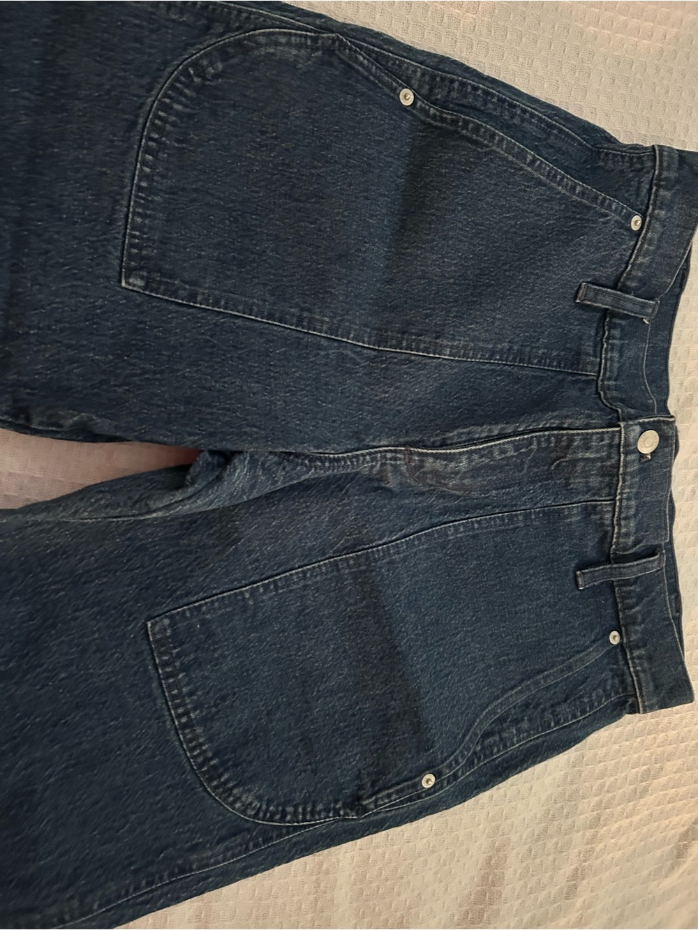 J. Crew Woman's Front Patch Pocket Dark Blue Denim Capri Jeans